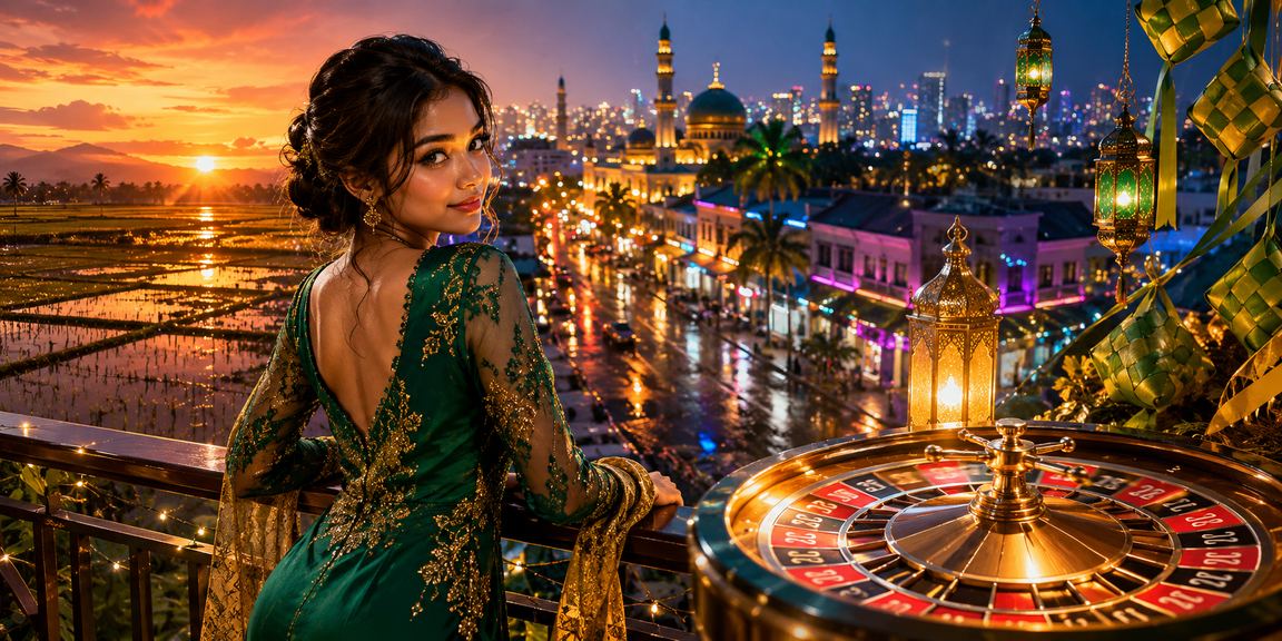 Paparan meja roulette jackpot bergaya Hari Raya di platform 71950 Kedah